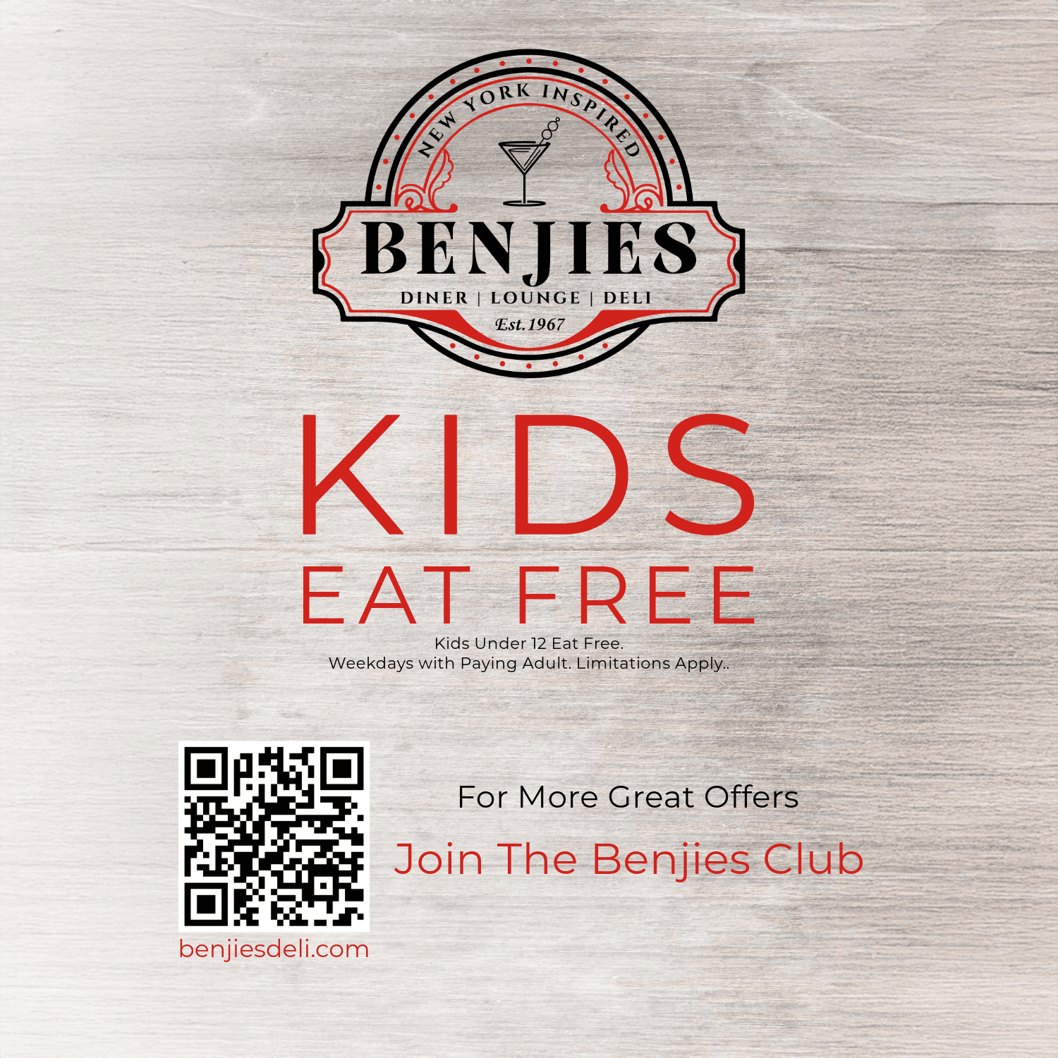 Come celebrate with us! 57 Years of Benjies Diner | Lounge | Deli! Serving delicious comfort food since 1967.